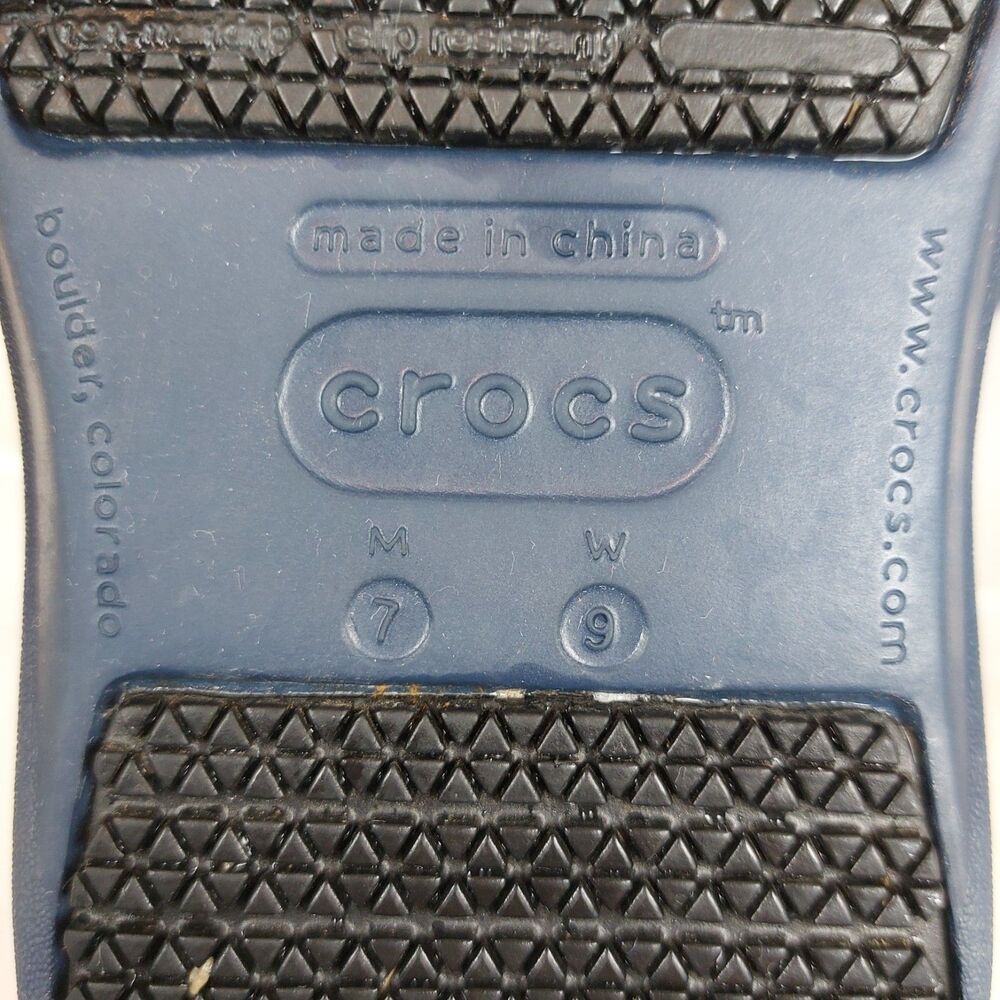 Crocs Bistro Clogs Slip Resistant Work Shoes Men's 7 Women's 9 Blue Chef Nursing - Picture 3 of 7